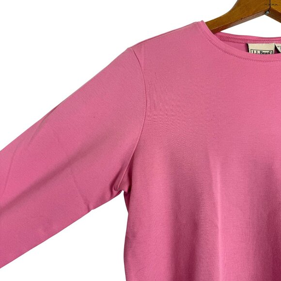 L.L. Bean Women’s Long Sleeve Tee XS Pink Pima Cotton Crewneck Top Casual Soft - Picture 4 of 7